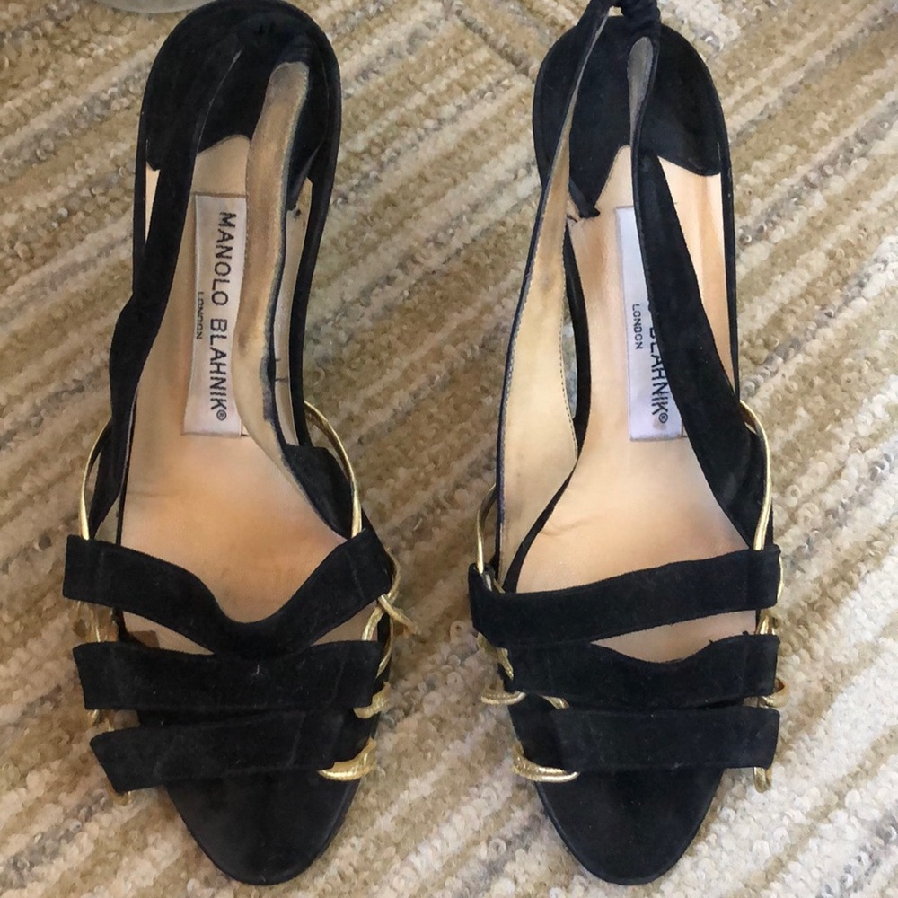 Vintage Manolo Blahnik 2 inch Strappy Heels - Size 36 1/2